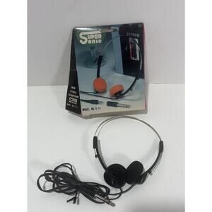 Vtg SuperSONIC S-11 Stereo Headphones walkman guitar